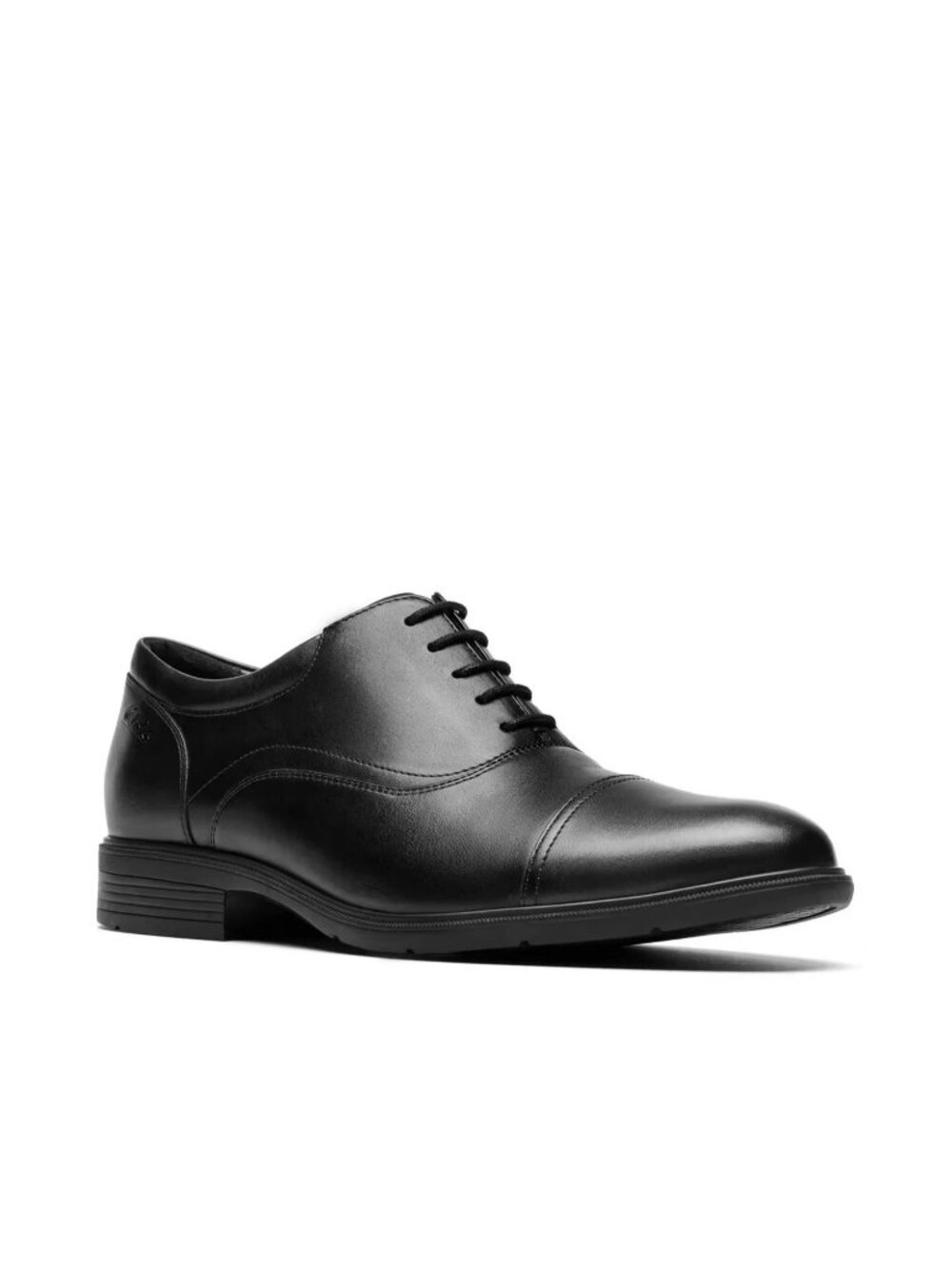 Clarks Steadwell Oxford Shoes Men's 11.5W Black Lace Up Cap Toe Block Heel